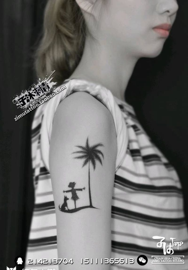 椰树纹身图片