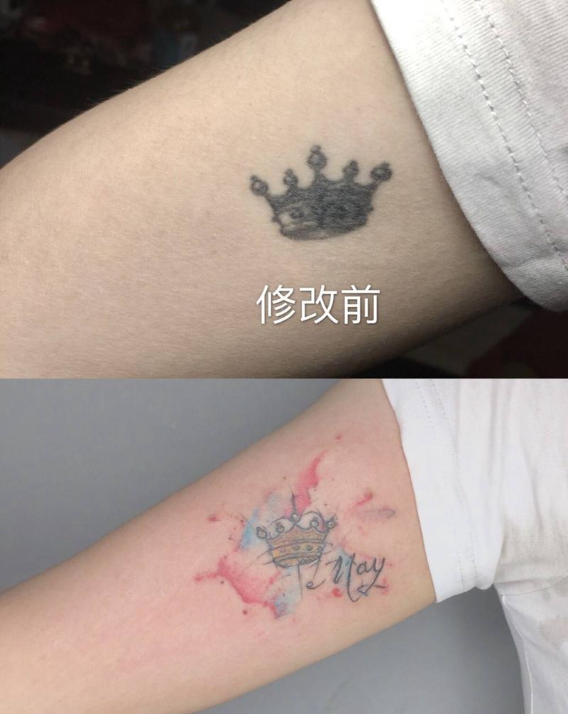 修改纹身图片_手臂水彩纹身图案