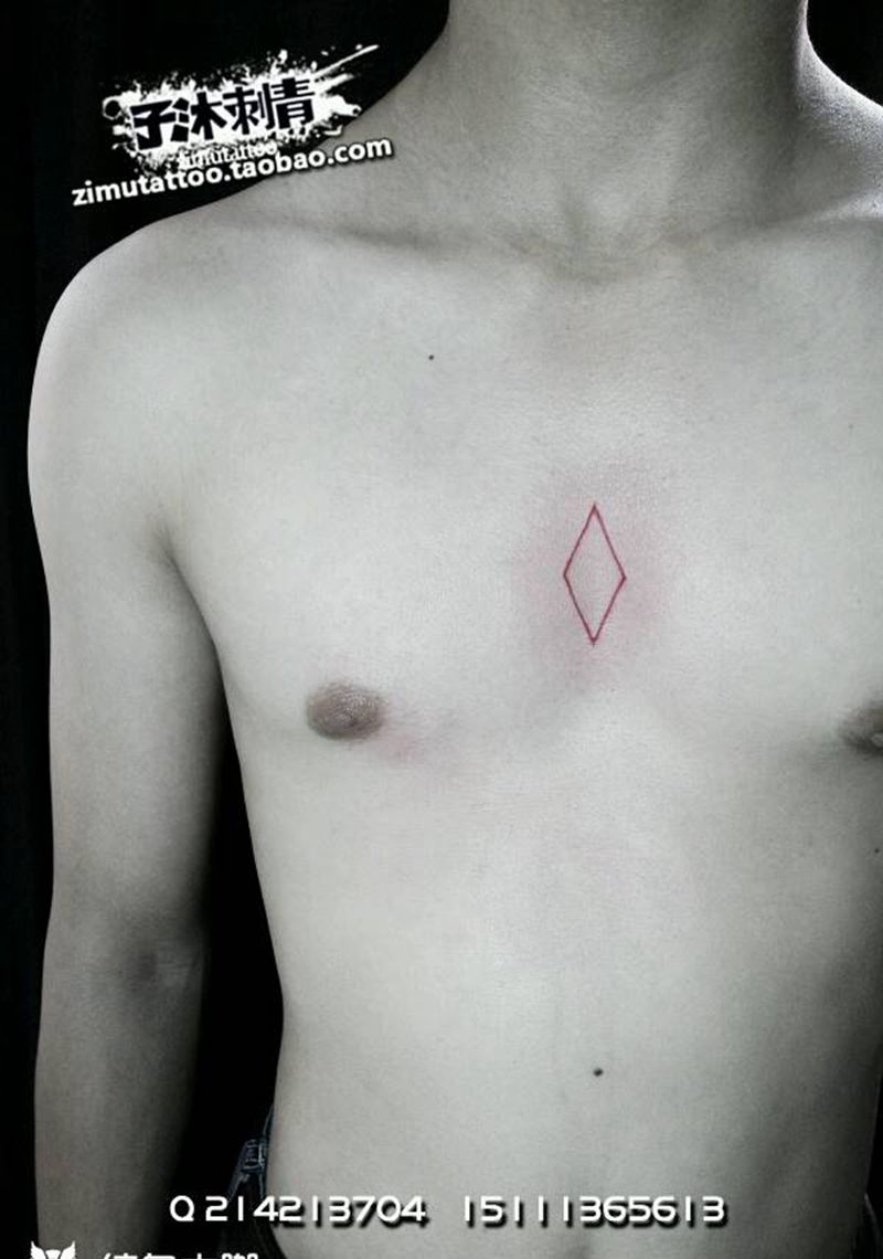 红方块纹身图片