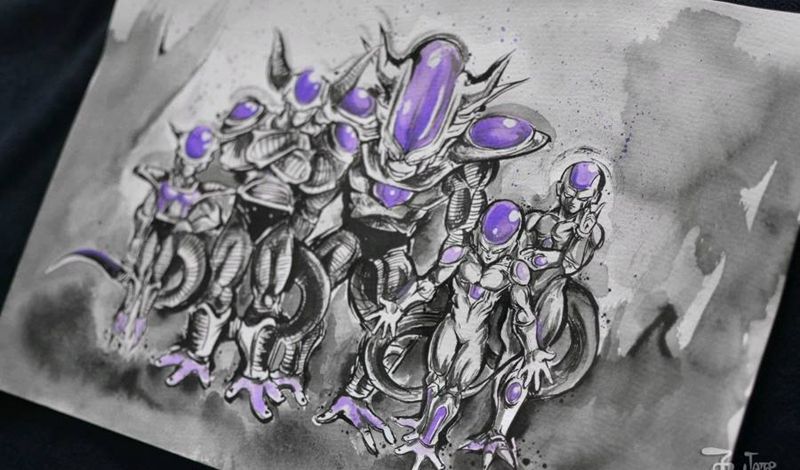 我的泼墨涂鸦手稿 弗利萨的进阶纹身图片_水墨水彩纹身图案