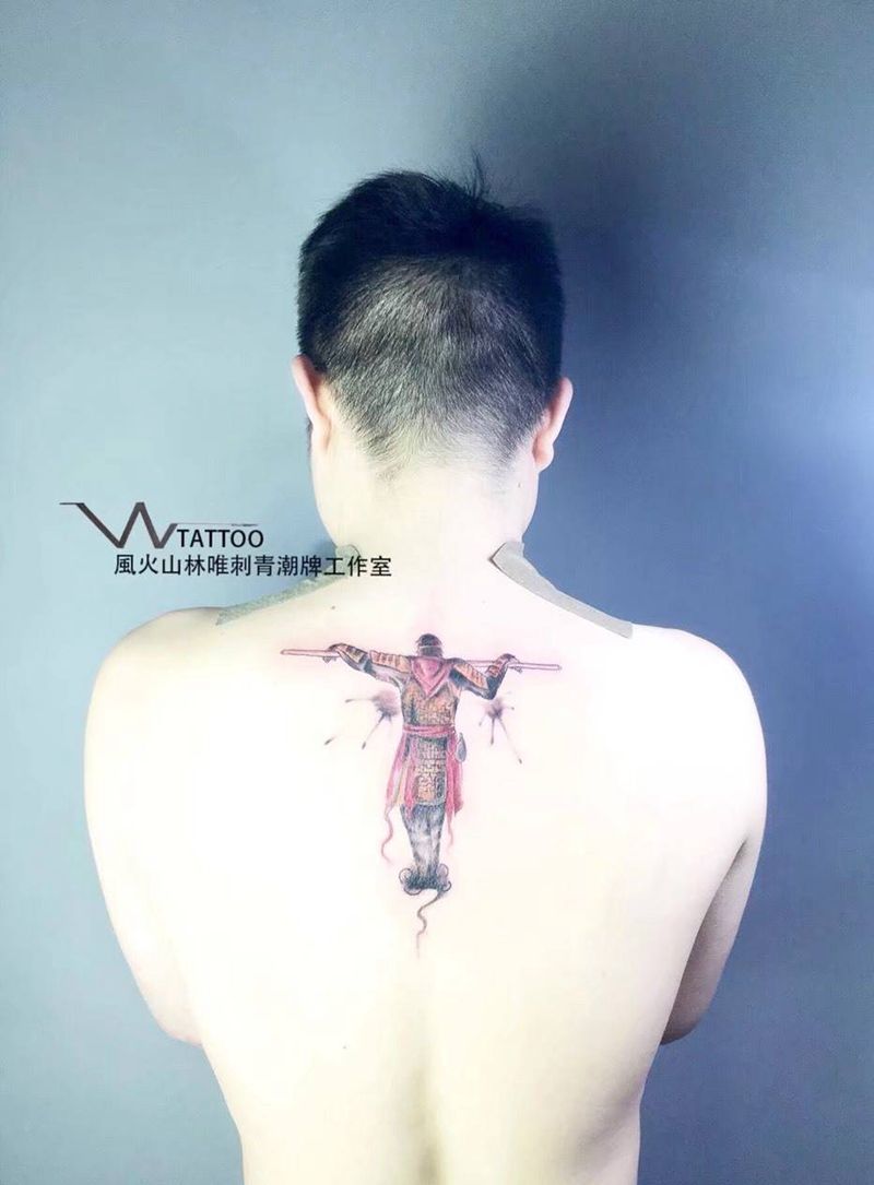 悟纹身图片_成品习俗背部人物荆州唯刺青原创纹身图案
