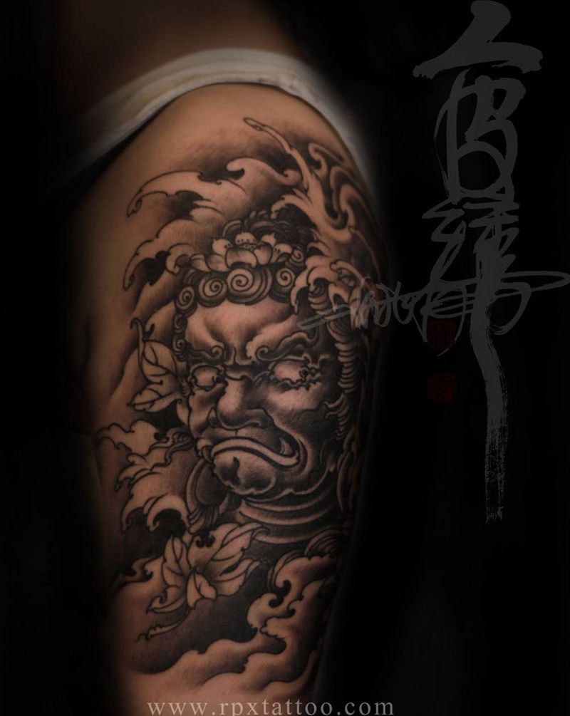 不动明王纹身图片