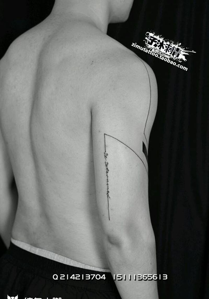 线条纹身图片_手臂成品纹身图案