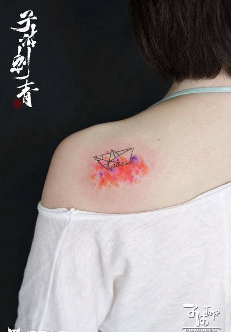 4207-0801 父亲生卒纹身图片_水彩纹身图案