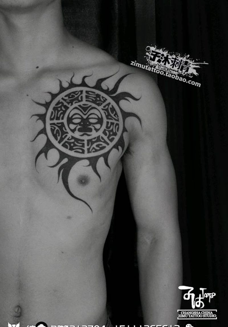 太阳神玛雅图腾 耗时4.1纹身图片