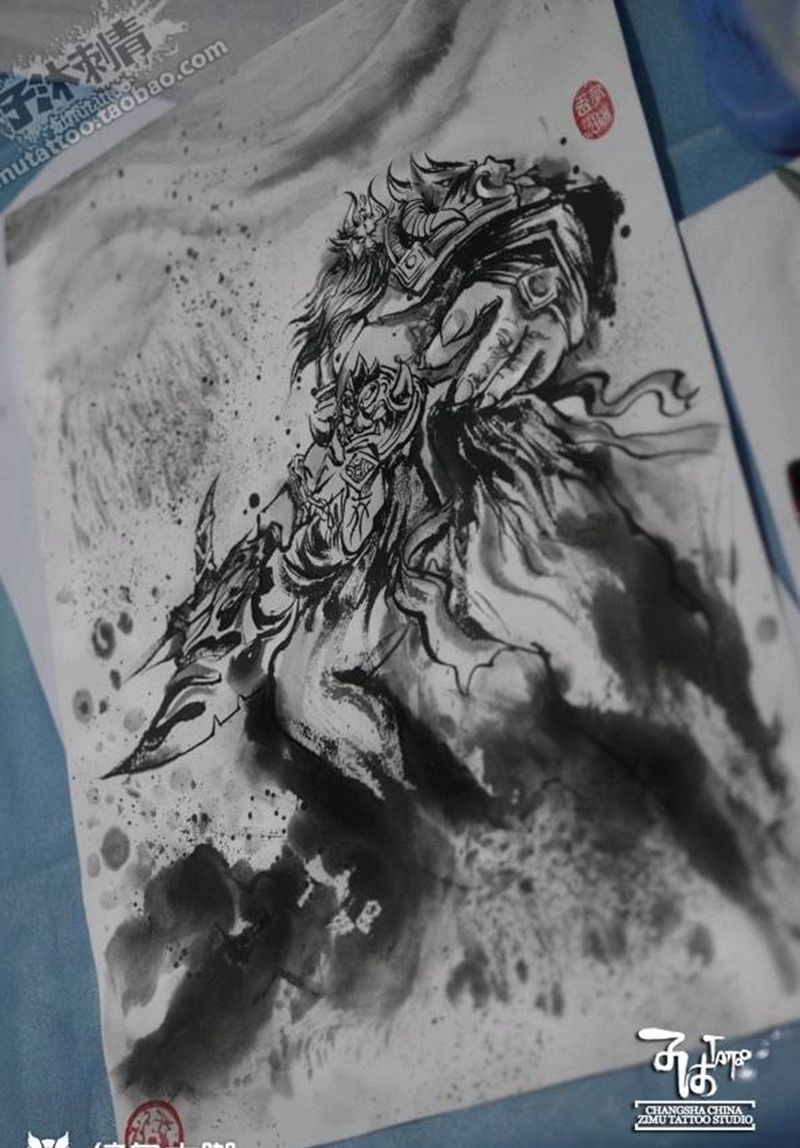 混沌初元 先天尊神 开天辟地纹身图片