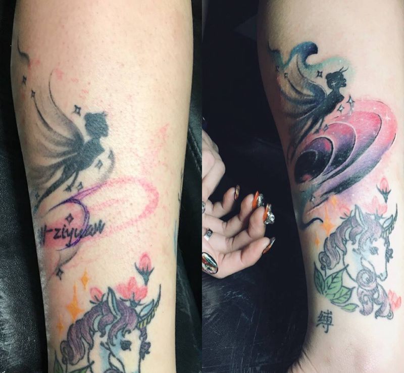 遮盖纹身图片_成品荆州唯刺青腿部欧美原创纹身图案