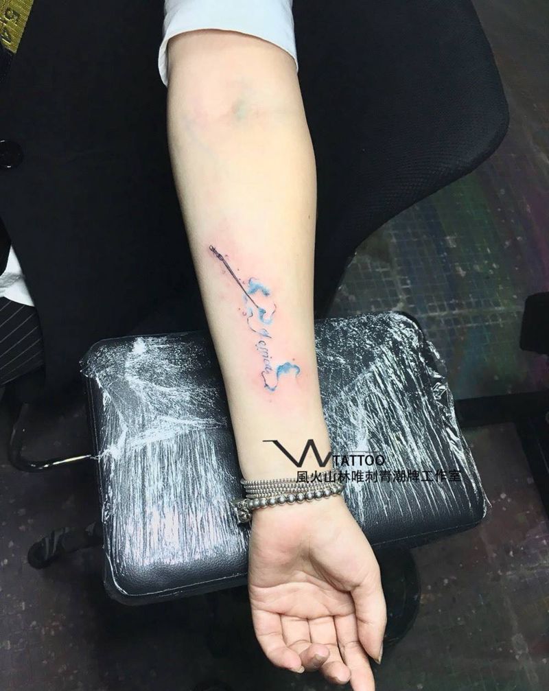水粉（针）纹身图片_成品手臂清新荆州唯刺青原创纹身图案
