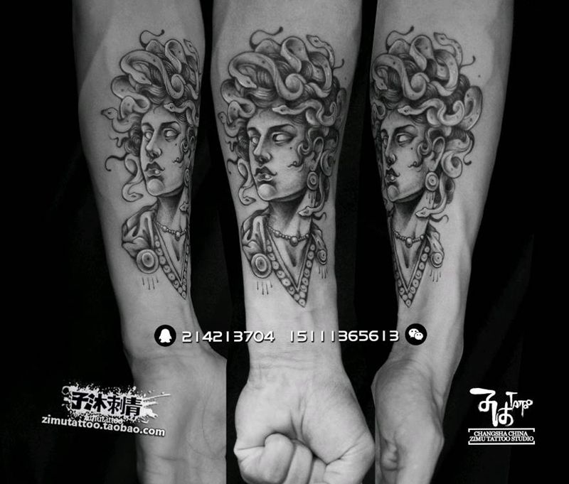 耗时3.6  Μέδουσα纹身图片