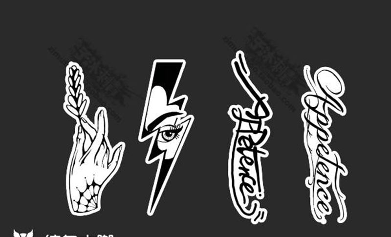 定制设计小图手稿纹身图片_几何纹身图案