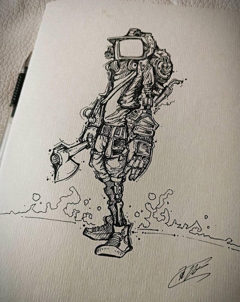 涂鸦线条 亡秦者秦也，非天下也纹身图片_几何纹身图案