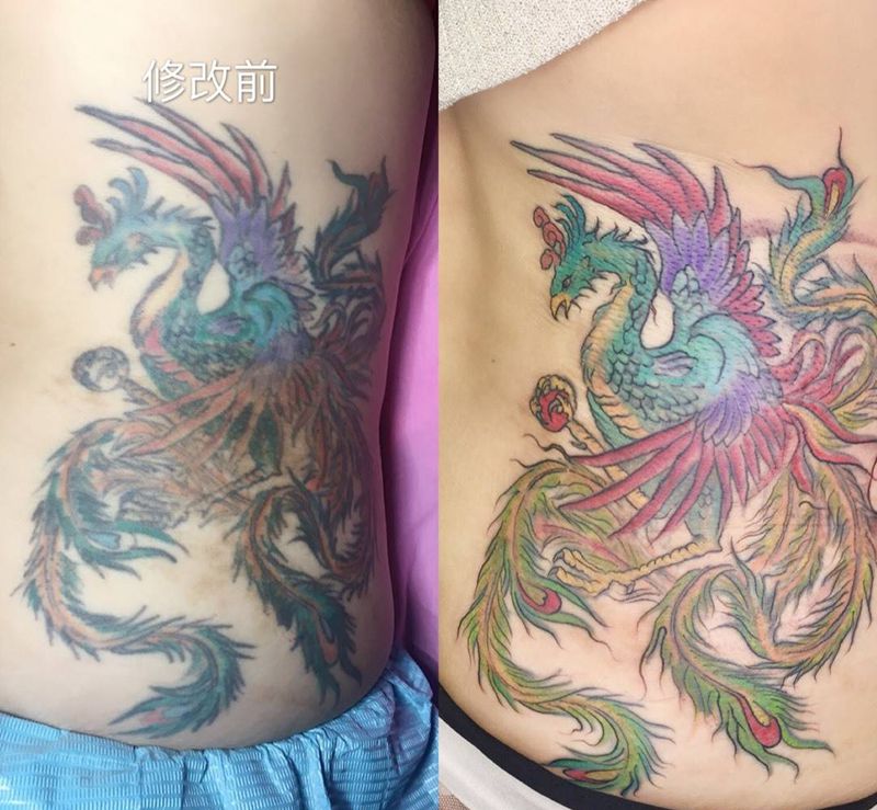 修改纹身图片_成品传统腰部荆州唯刺青鬼神纹身图案
