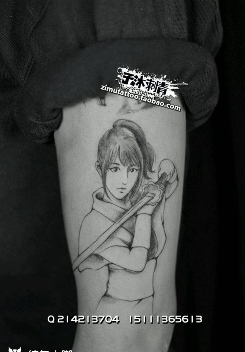 女忍Ohashi Miku纹身图片_手臂成品纹身图案