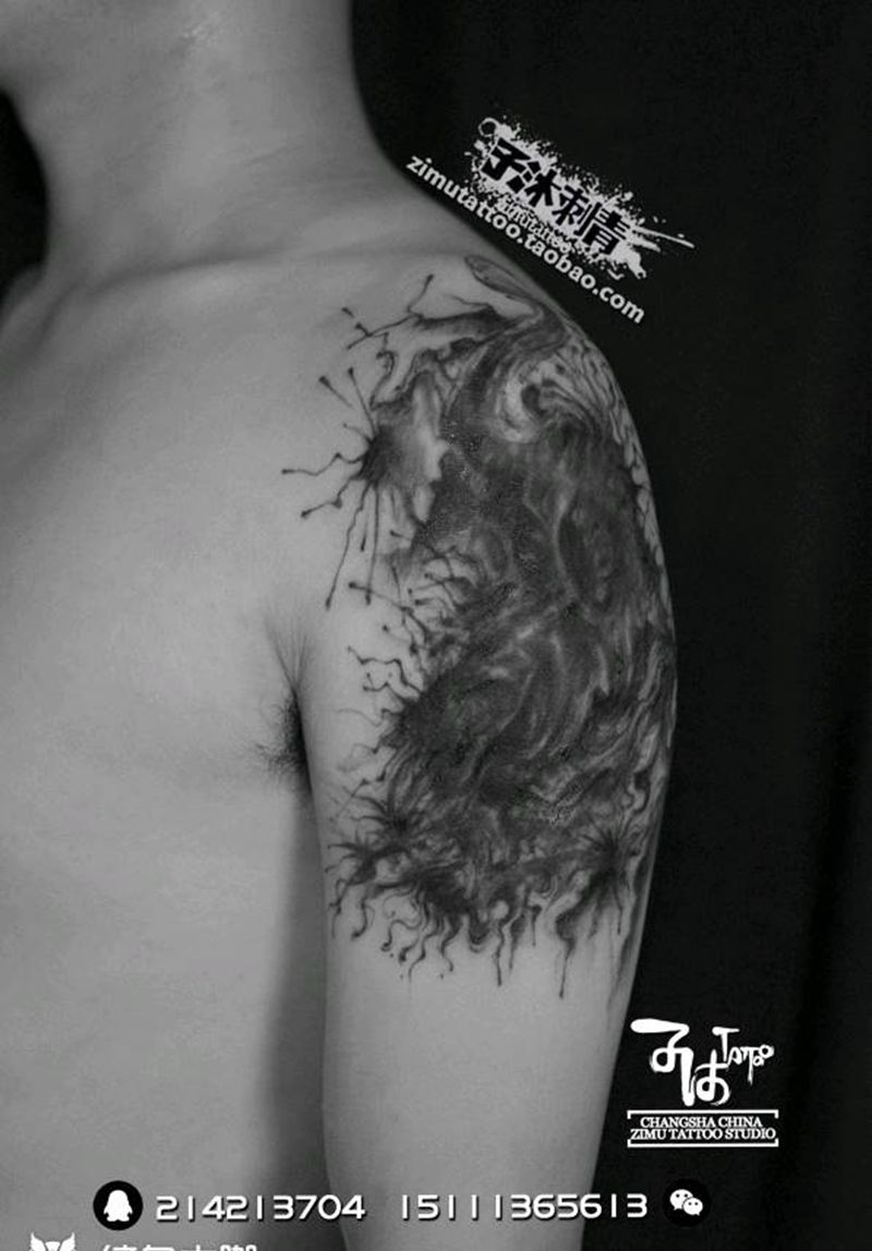 暴力遮盖 大泼墨  耗时1.8纹身图片