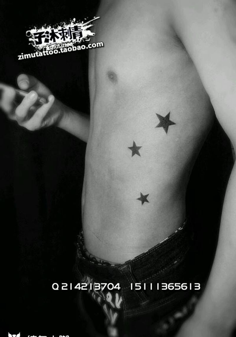 三颗星纹身图片