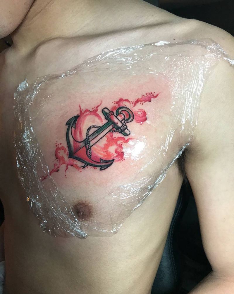 小船锚纹身图片