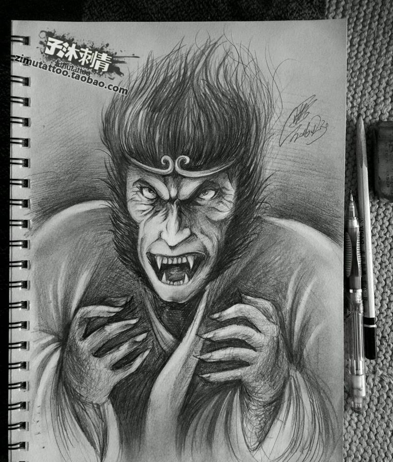 西游伏妖篇纹身图片_手稿纹身图案