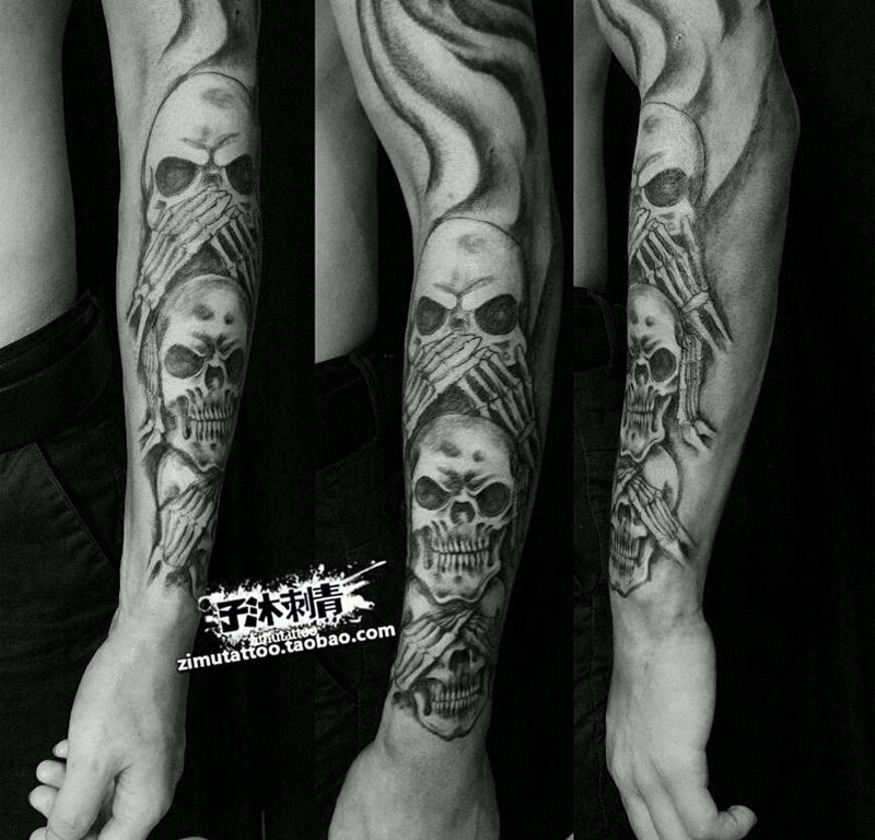 勿说勿听勿看纹身图片