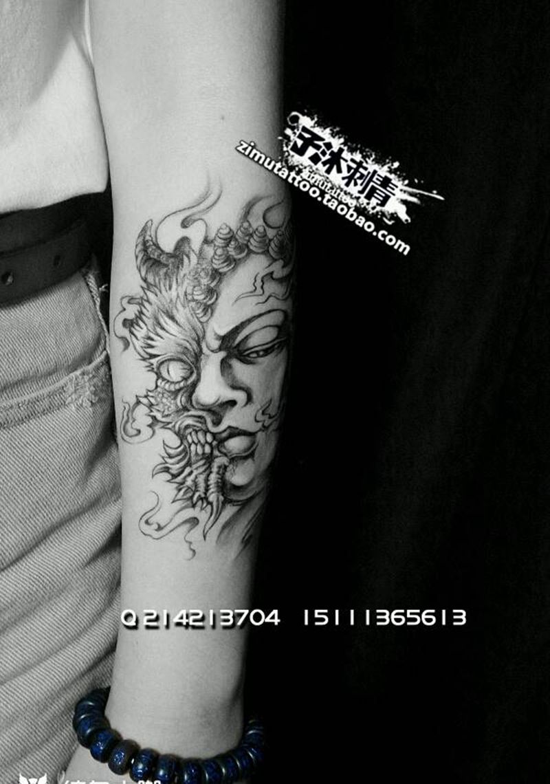 佛不修则称魔,魔行善则曰佛。纹身图片