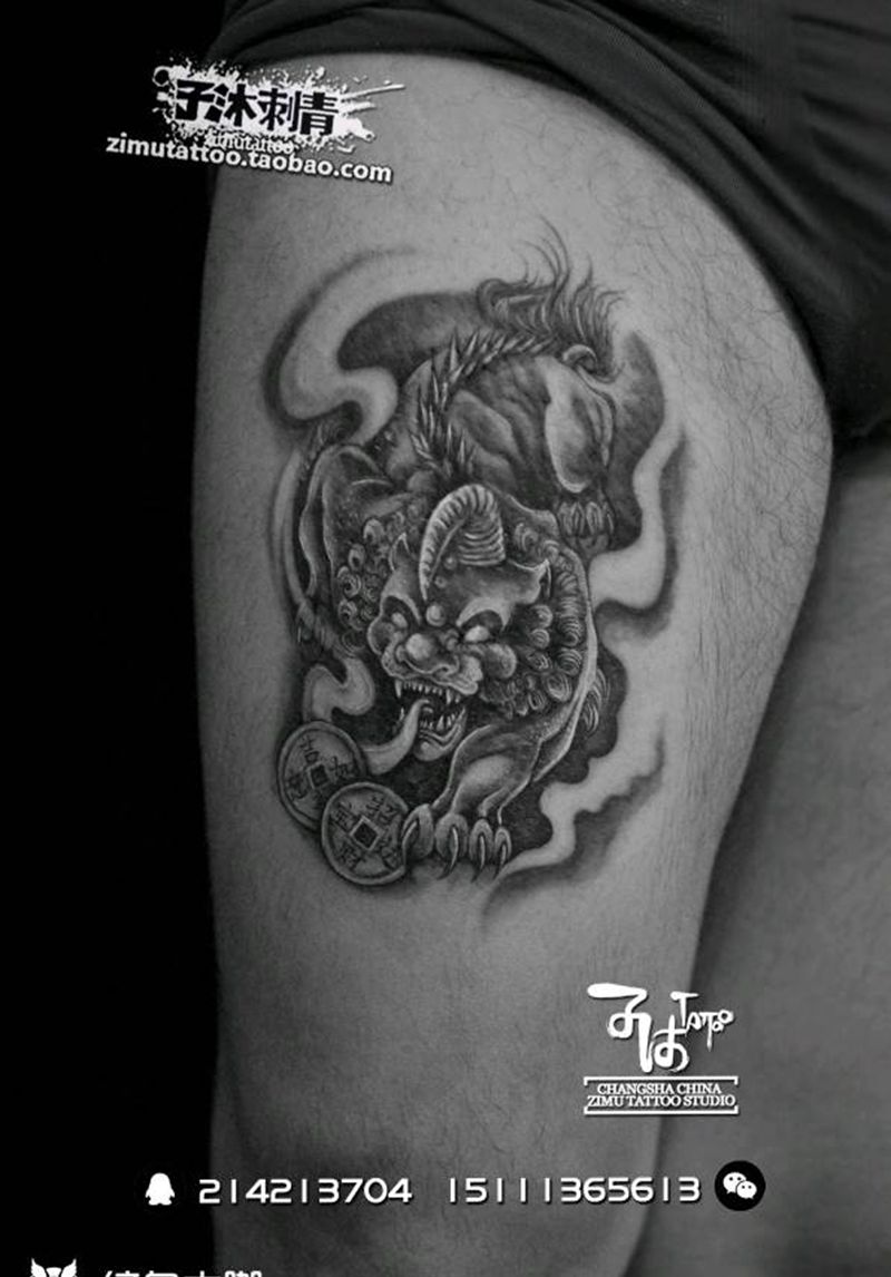 耗时3.5  谛听 地藏菩萨经纹身图片