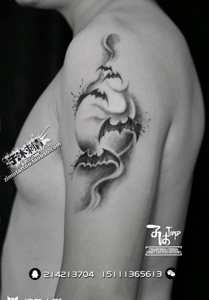 耗时1.3 五蝠纹身图片