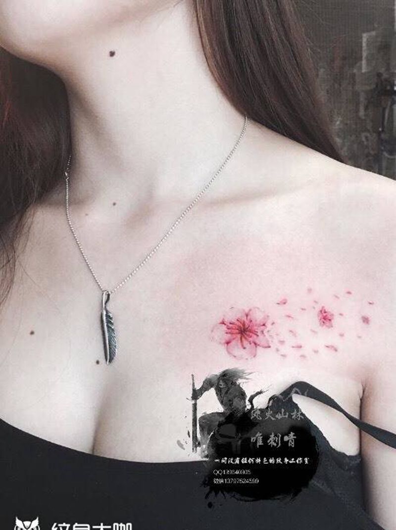 风信子纹身图片_成品肩部传统清新植物荆州唯刺青纹身图案