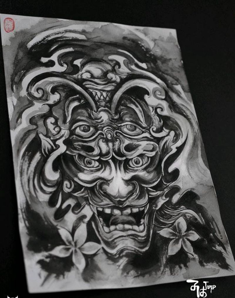 欲思其成，必虑其败纹身图片_水墨纹身图案