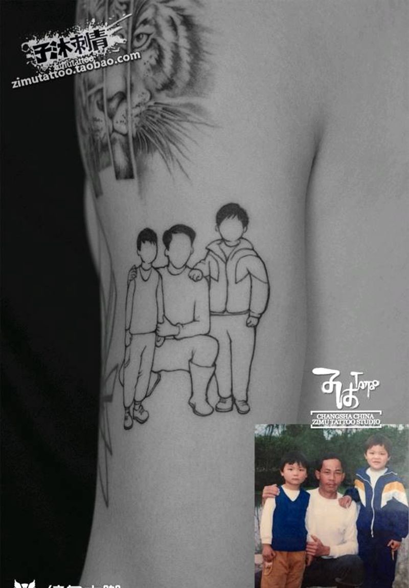 父与子纹身图片