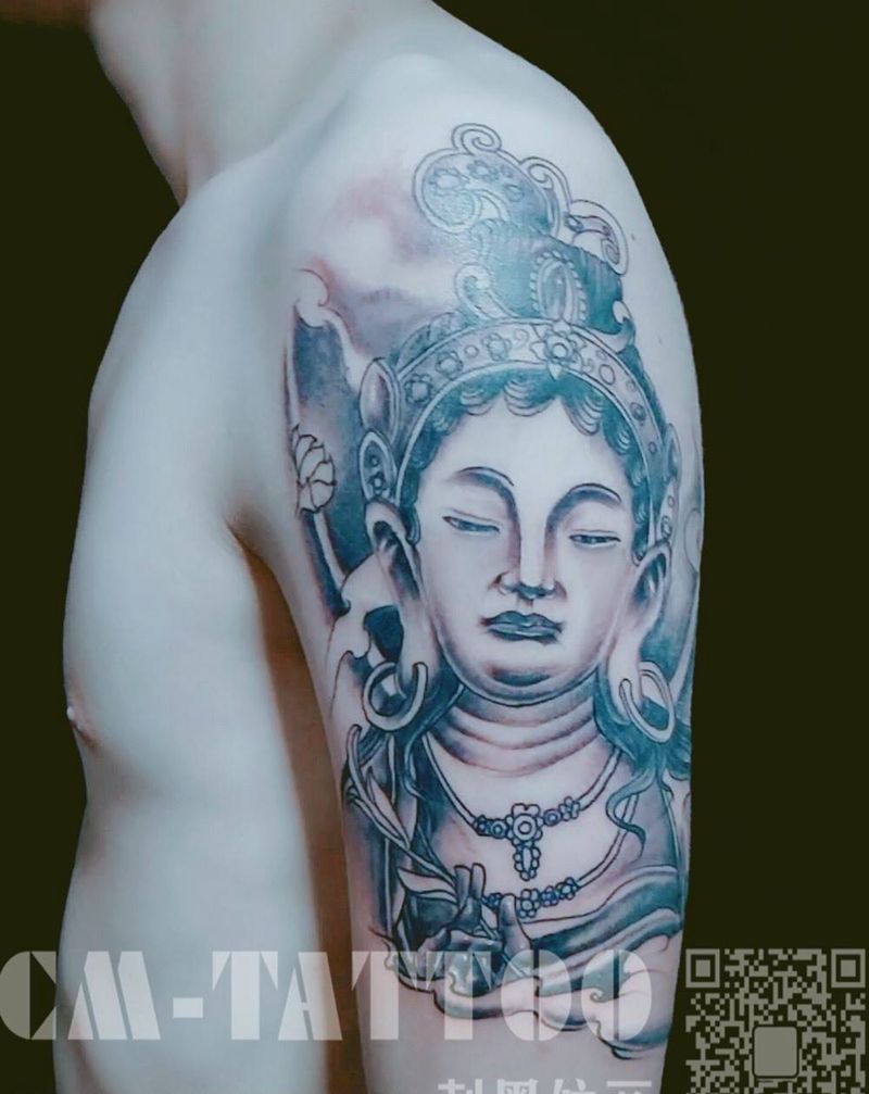 大臂菩萨纹身图片