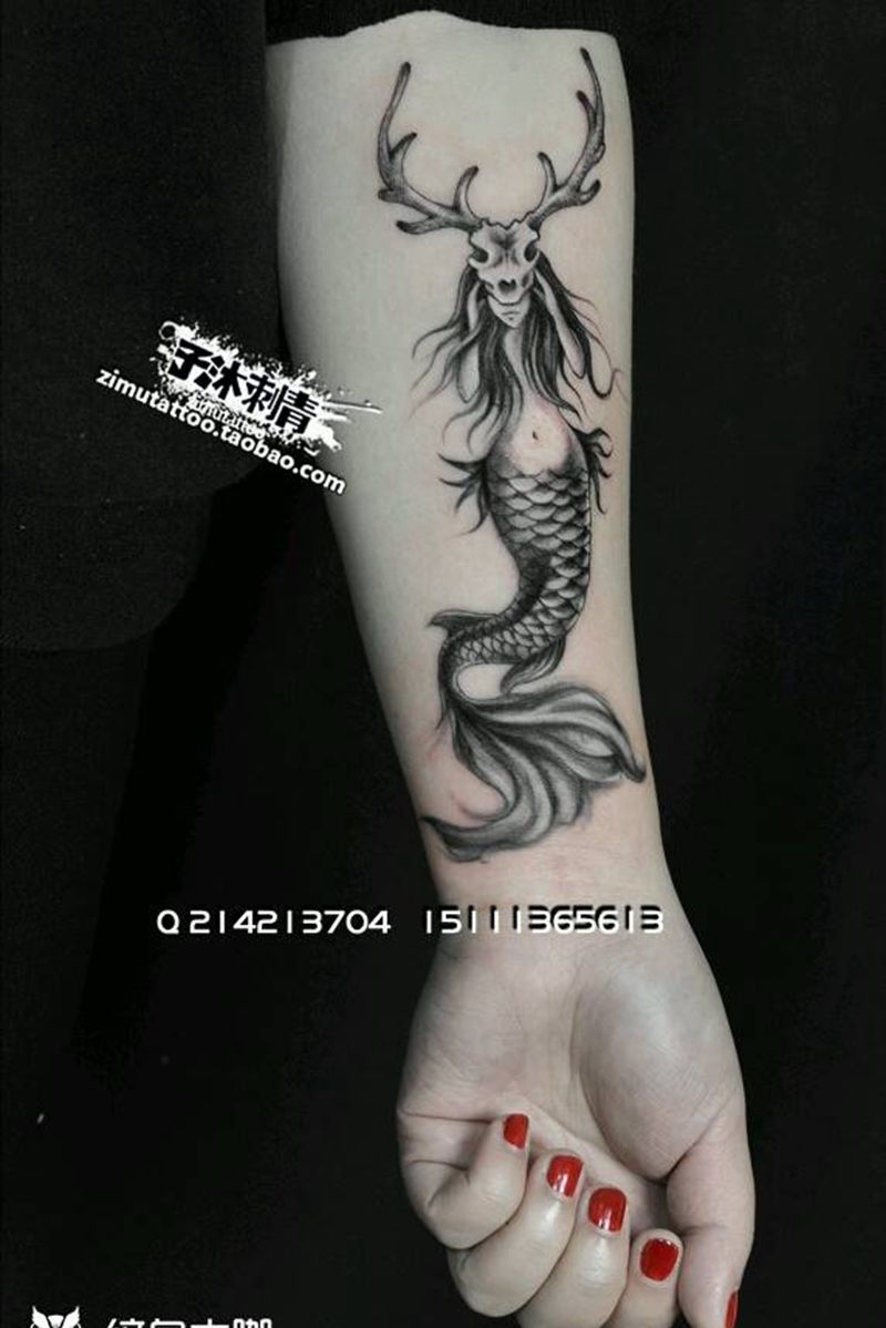 鹿角人鱼  耗时3.9   既纹身图片