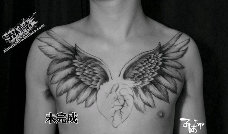 耗时5.8  未完成大翅膀 我纹身图片
