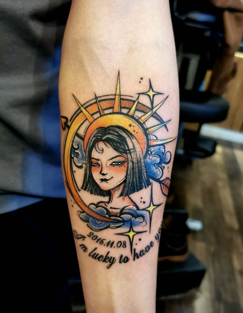 卡通纹身图片_手臂New School卡通长沙长沙学纹身图案