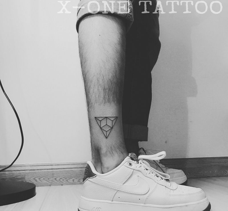 Geometric Figure / 作品纹身图片_成品脚部清新几何纹身图案