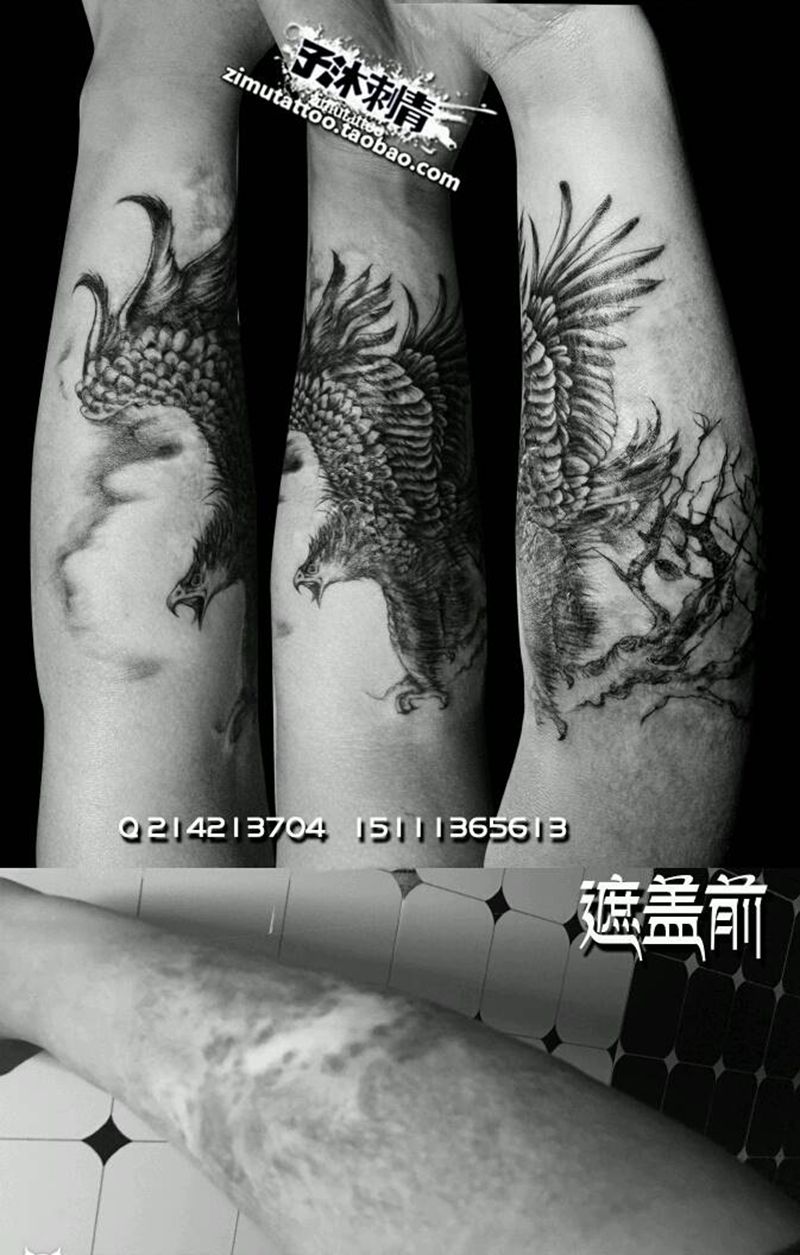 雄鹰 遮盖纹身图片