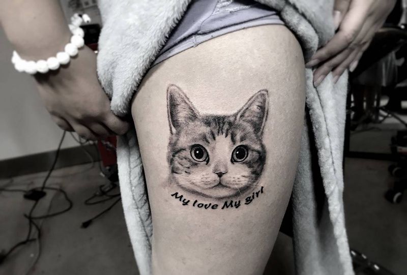 猫纹身图片