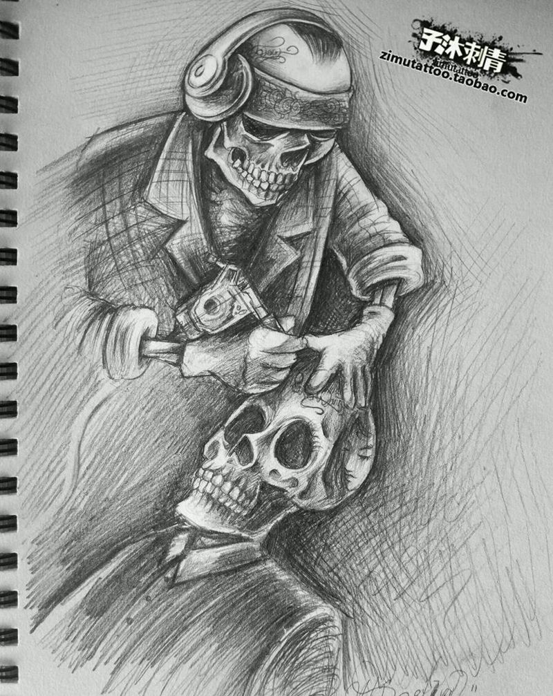 涂鸦纹身图片_手稿纹身图案