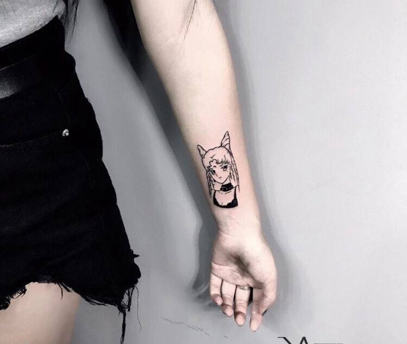 水冰月纹身图片_成品手臂清新荆州唯刺青人物纹身图案