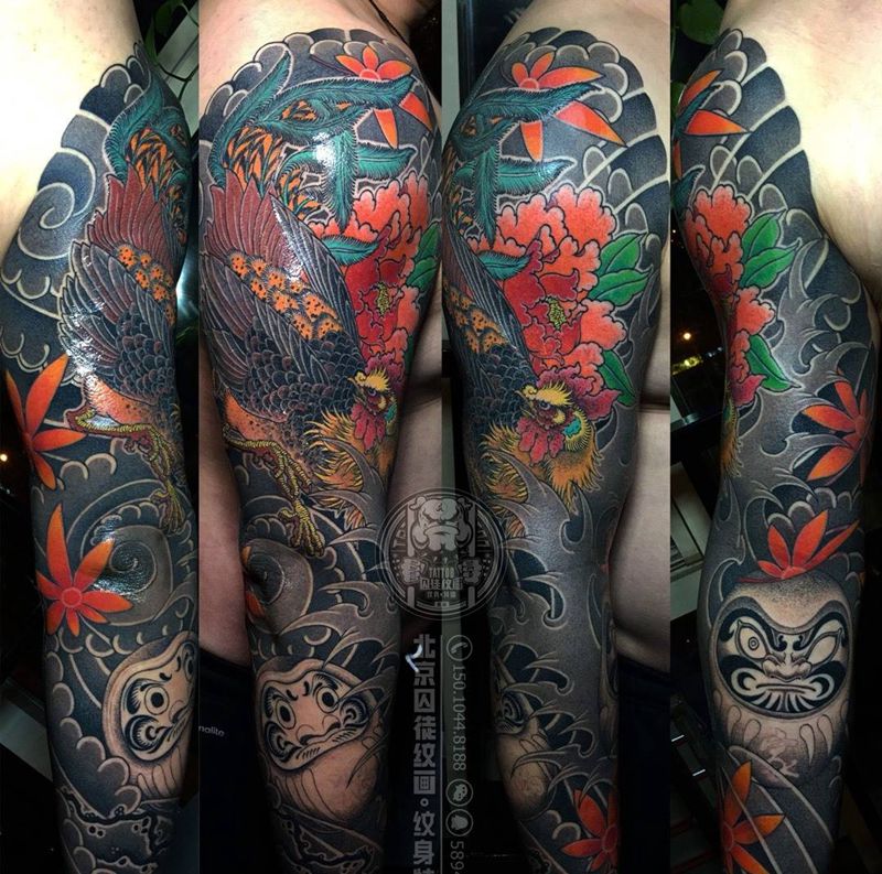 老传统花臂纹身图片