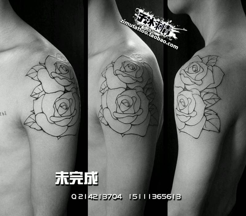 花 未完成纹身图片