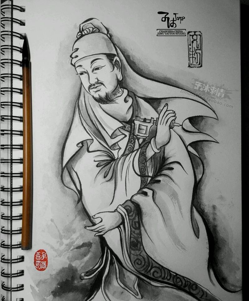 神仙图纹身图片_手稿插画纹身图案