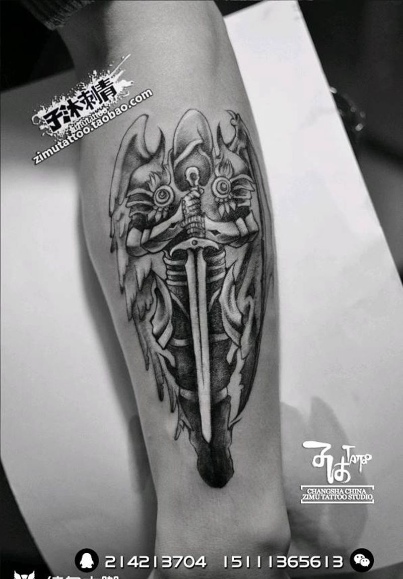 耗时2.1 暴雪的泰瑞尔纹身图片_成品纹身图案