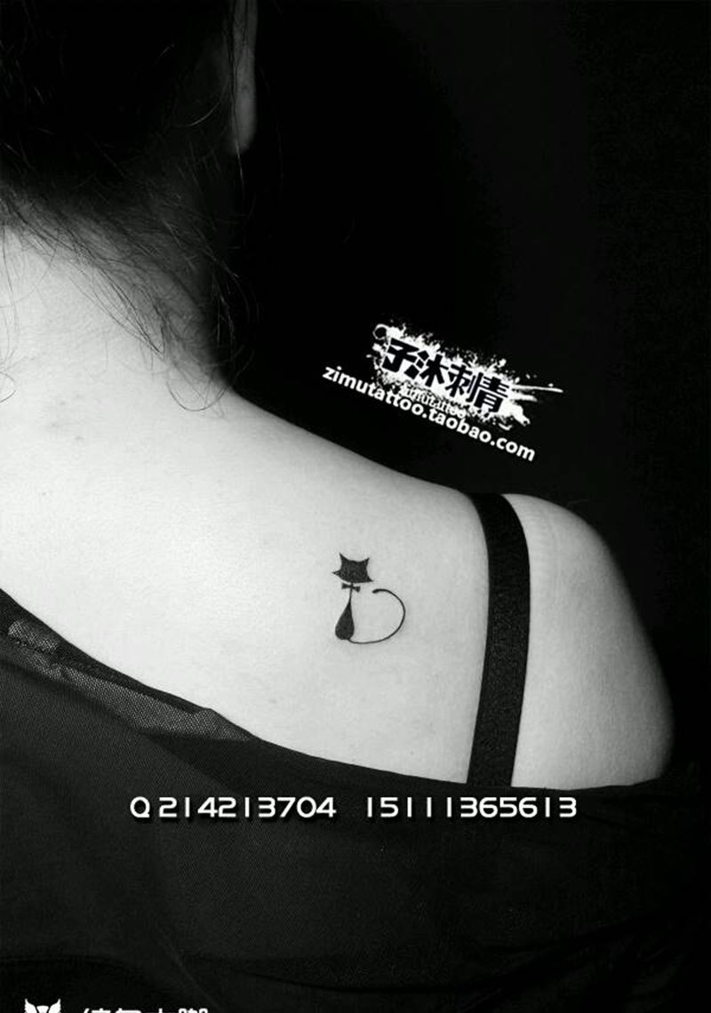 猫纹身图片_清新成品纹身图案