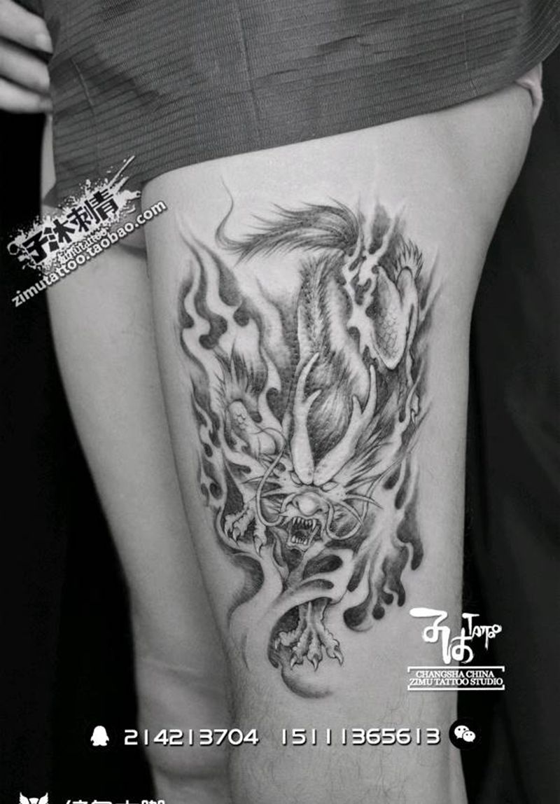 麒麟纹身图片_成品纹身图案