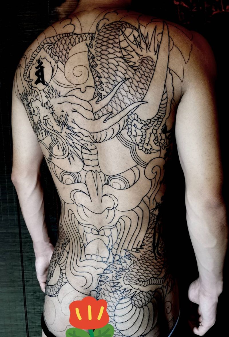 满背老传统~般若纹身图片_背部老传统般若纹身图案