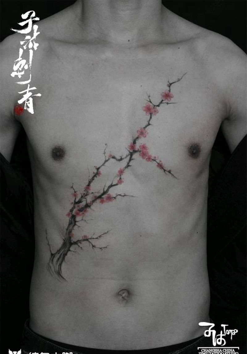梅花初春纹身图片