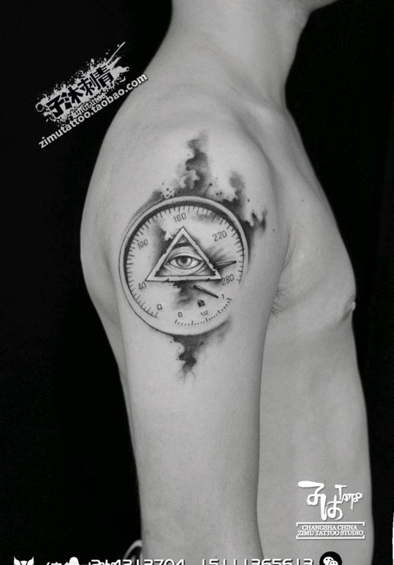 耗时2.8 BMW3系时速仪纹身图片_原创成品纹身图案