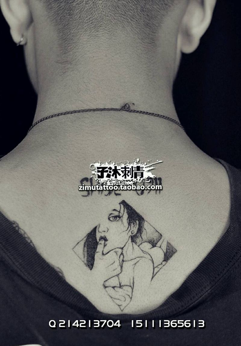 好味吸吮 耗时0.6纹身图片_背部成品纹身图案