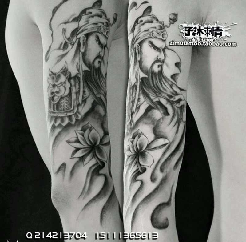 大臂关帝旧图  ……图下 新作纹身图片