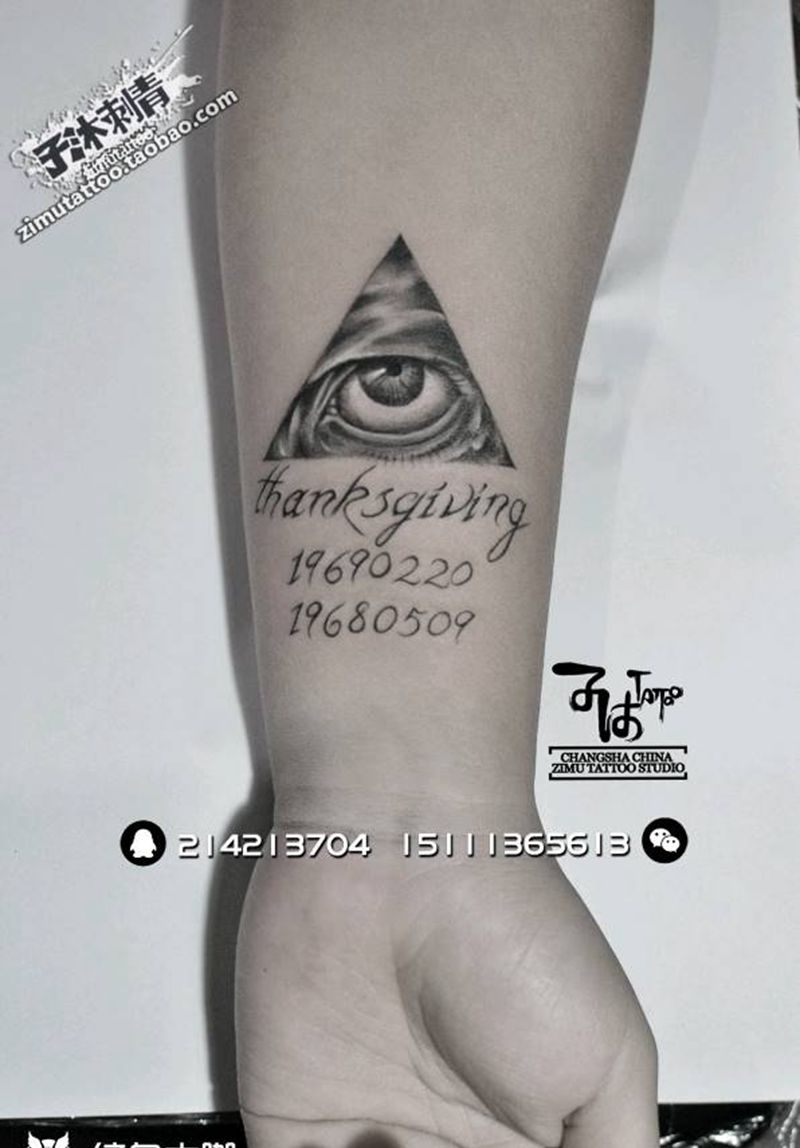 耗时1.6 上帝之眼的感恩纹身图片