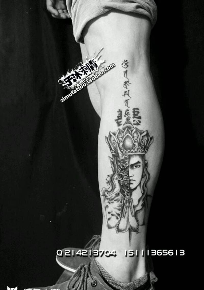 佛魔善恶纹身图片